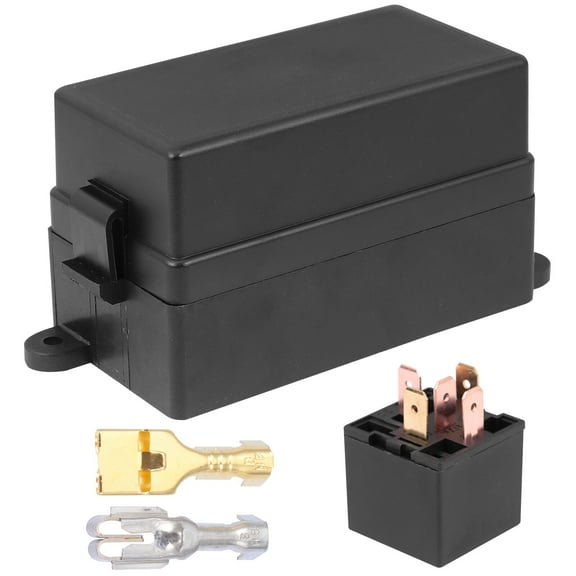 FONDOTIN Automotive Relay Block Waterproof Black 1Set Fuse Relay Holder for Ship and Car