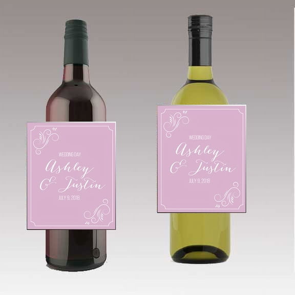 12 Wedding Day Wine / Beer Bottle labels Easy to Use Self Stick Labels