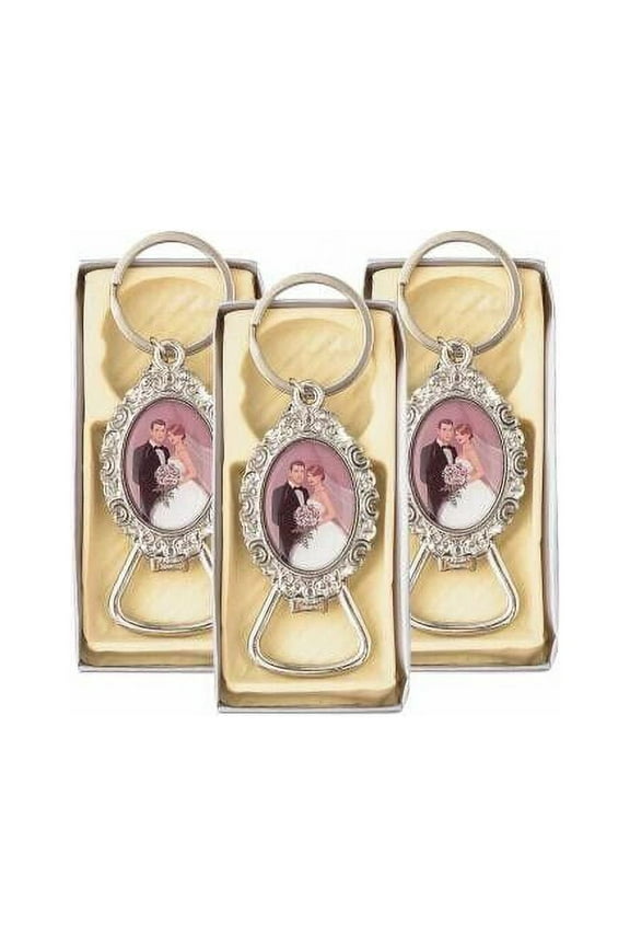 12-Wedding Favors Couple Party Bottle Opener Keychains-Llaveros Recuerdos Boda