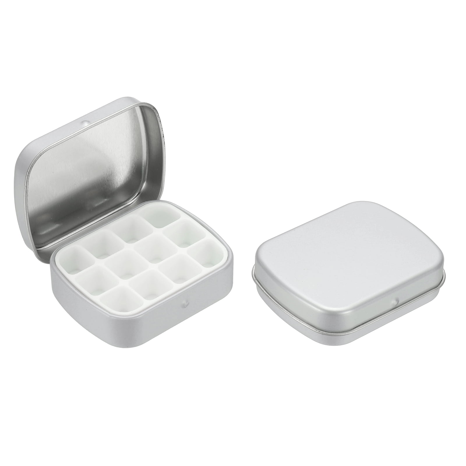 Wells Color Box 12 Wells Mini Paint Tin Box, 2pcs Mini Travel Empty Watercolor Tin ...