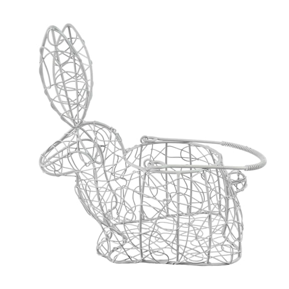 12" White Bunny Metal Wire Basket by Ashland - Spring Easter Basket