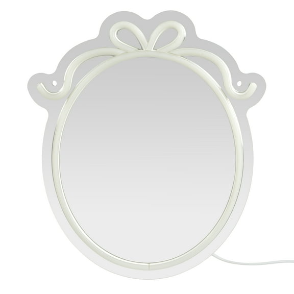 12" White LED Neon Light Bow Mirror by Ashland® - Spring Home Decor