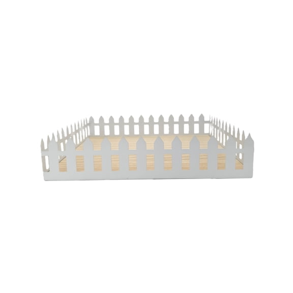 12" White Metal Picket Fence Tray by Ashland  - Spring Home Decor