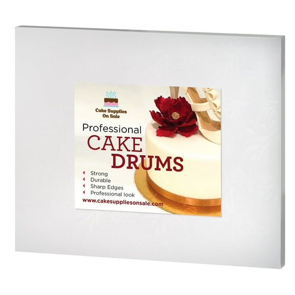 12" White Square Drum, 1/2" thick, single unit