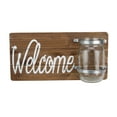 thumbnail image 1 of 12" White and Brown Hanging Welcome Sign with Mason Jar, 1 of 2