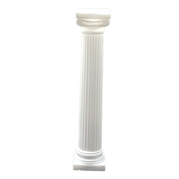 12 White plastic PILLARs small pedestals stands 6" tall 1.25 bottom