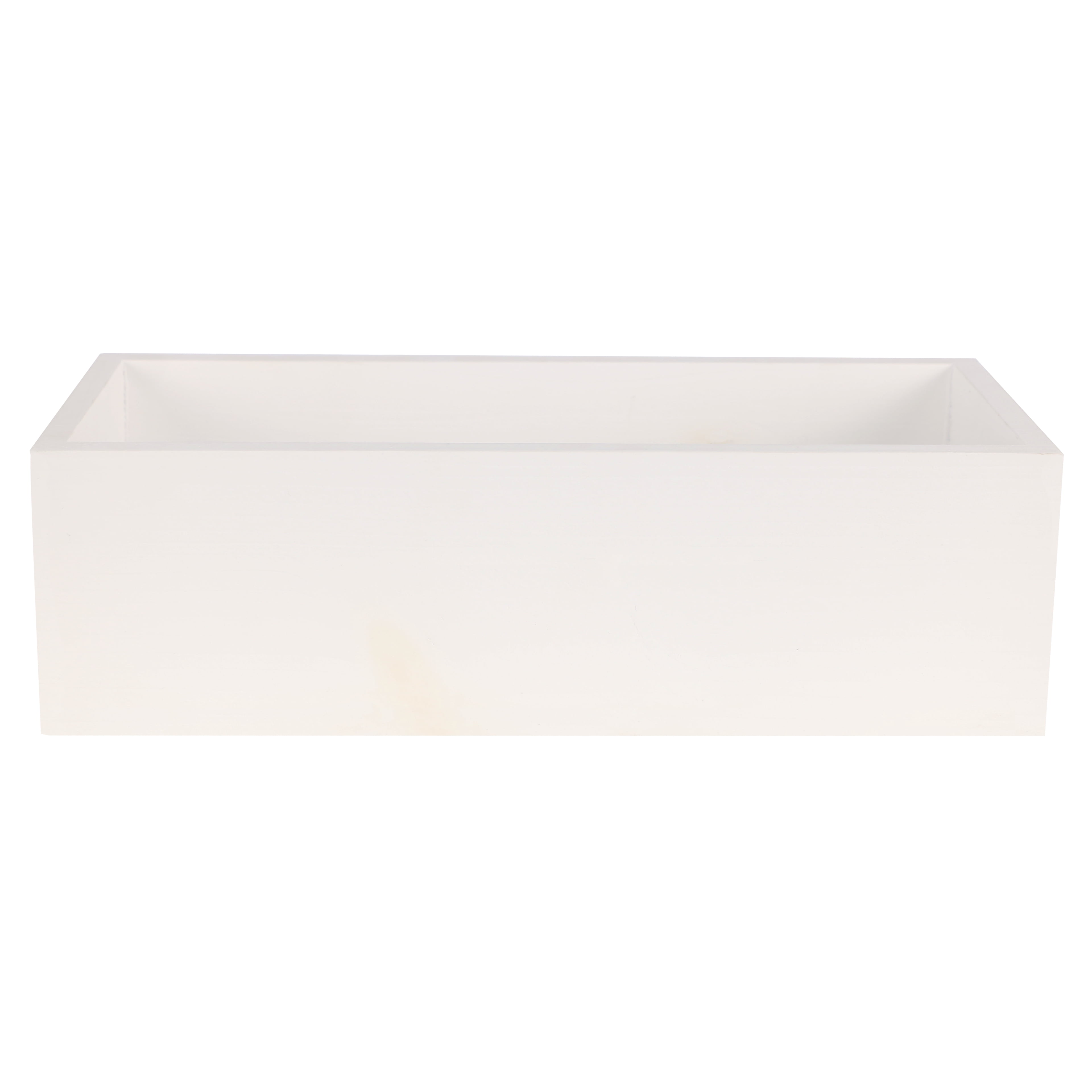 Whitewashed Rectangular Rustic Wooden Planter Box