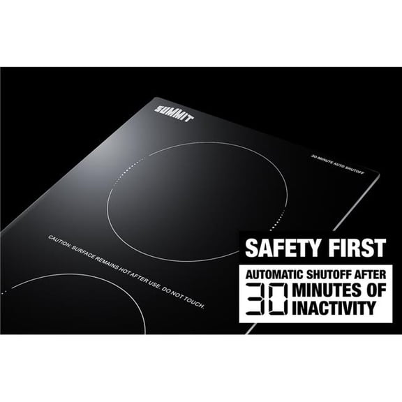 SUMMIT 12" Wide 208-240V 2-Zone Induction Cooktop With Safety Shutoff
