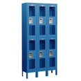 thumbnail image 1 of 12" Wide Double Tier See-Through Metal Locker - 3 Wide - 6 Feet High - 12 Inches Deep - Blue - Assembled, 1 of 4