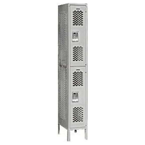 Salsbury Industries 72168GY-U 12 in. W x 78 in. H x 18 in. D Vented Metal Locker-Double Tier-1 Wide-Gray-Unassembled