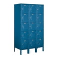 thumbnail image 1 of 12" Wide Five Tier Box Style Standard Metal Locker - 3 Wide - 5 Feet High - 18 Inches Deep - Blue - Assembled, 1 of 2