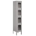 thumbnail image 1 of 12" Wide Four Tier See-Through Metal Locker - 1 Wide - 5 Feet High - 12 Inches Deep - Gray - Assembled, 1 of 3