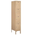 thumbnail image 1 of 12" Wide Four Tier Standard Metal Locker - 1 Wide - 5 Feet High - 18 Inches Deep - Tan - Assembled, 1 of 3