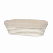 12" Wide Oblong Banneton Proofing Basket with Cloth Liner   Premium Artisan Rattan Bread Proofing Basket for Sourdough, Artisan Bread Baking, Brotform Dough Rising by The Lucky Clover Trading
