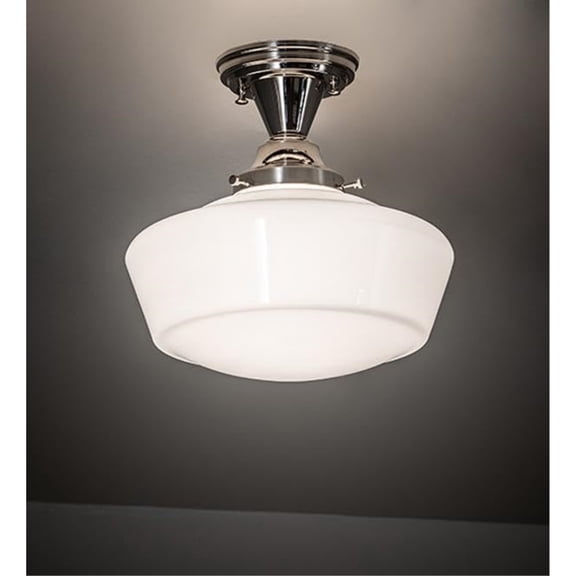 12" Wide Revival Schoolhouse Traditional Globe Semi-Flushmount