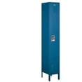 thumbnail image 1 of 12" Wide Single Tier Standard Metal Locker - 1 Wide - 6 Feet High - 15 Inches Deep - Blue - Assembled, 1 of 4
