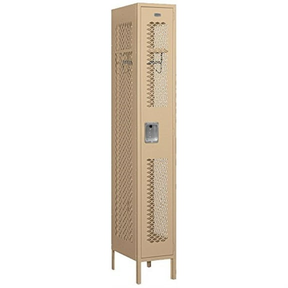Salsbury Industries 71168TN-U 12 inch W x 78 inch H x 18 inch D Vented Metal Locker-Single Tier-Tan-Unassembled