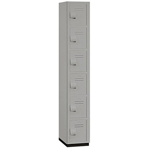 Salsbury Industries 46168Gry 1 in. W Six Tier Box Style Plastic Locker - Gray