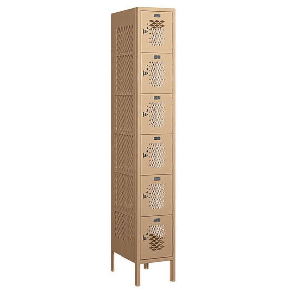 Salsbury Industries 76168TN-U 12 in. W x 78 in. H x 18 in. D Six Tier Box Style-Double Tier-1 Wide-Tan-Unassembled