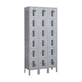 thumbnail image 1 of 12" Wide Six Tier Box Style Vented Metal Locker - 3 Wide - 6 Feet High - 12 Inches Deep - Gray - Unassembled, 1 of 4