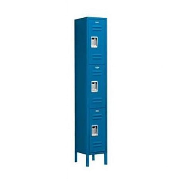 Salsbury Industries 63168BL-U 12 in. W x 78 in. H x 18 in. D Standard Metal Locker-Triple Tier-1 Wide-Blue-Unassembled