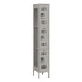 thumbnail image 1 of 12" Wide Triple Tier Vented Metal Locker - 1 Wide - 6 Feet High - 12 Inches Deep - Gray - Unassembled, 1 of 3