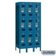 thumbnail image 1 of 12" Wide Triple Tier Vented Metal Locker - 3 Wide - 6 Feet High - 15 Inches Deep - Blue - Assembled, 1 of 4
