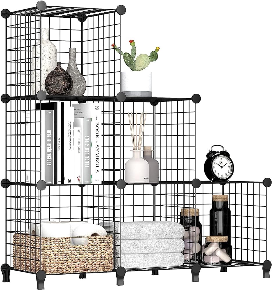 12 * 12 Wire Cube Storage Organizer, 6 Cube Metal Closet Organizers And Storage Modular Storage