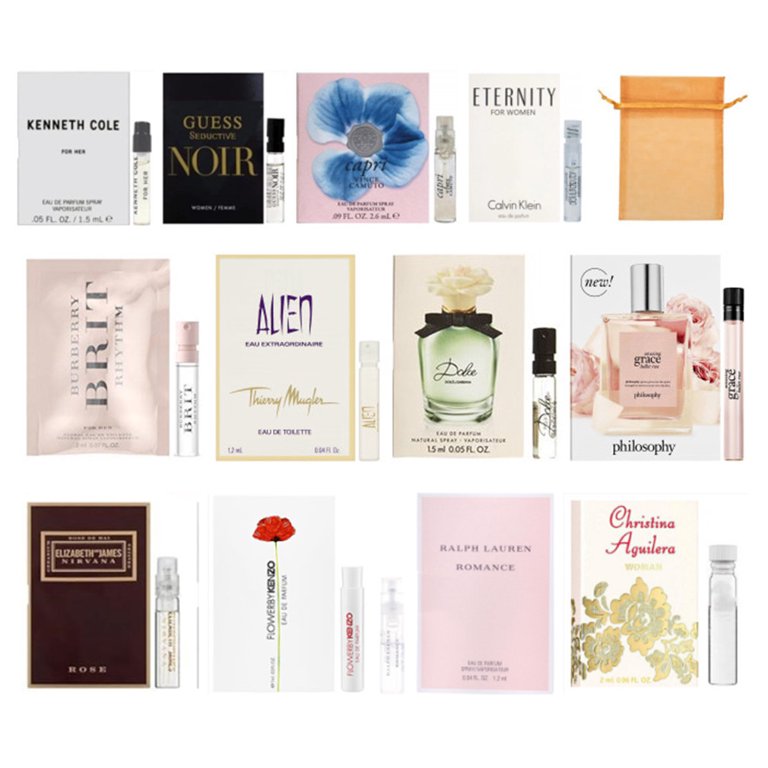 12 Women’s Perfume Samples Vials with Organza Bag - Walmart.com