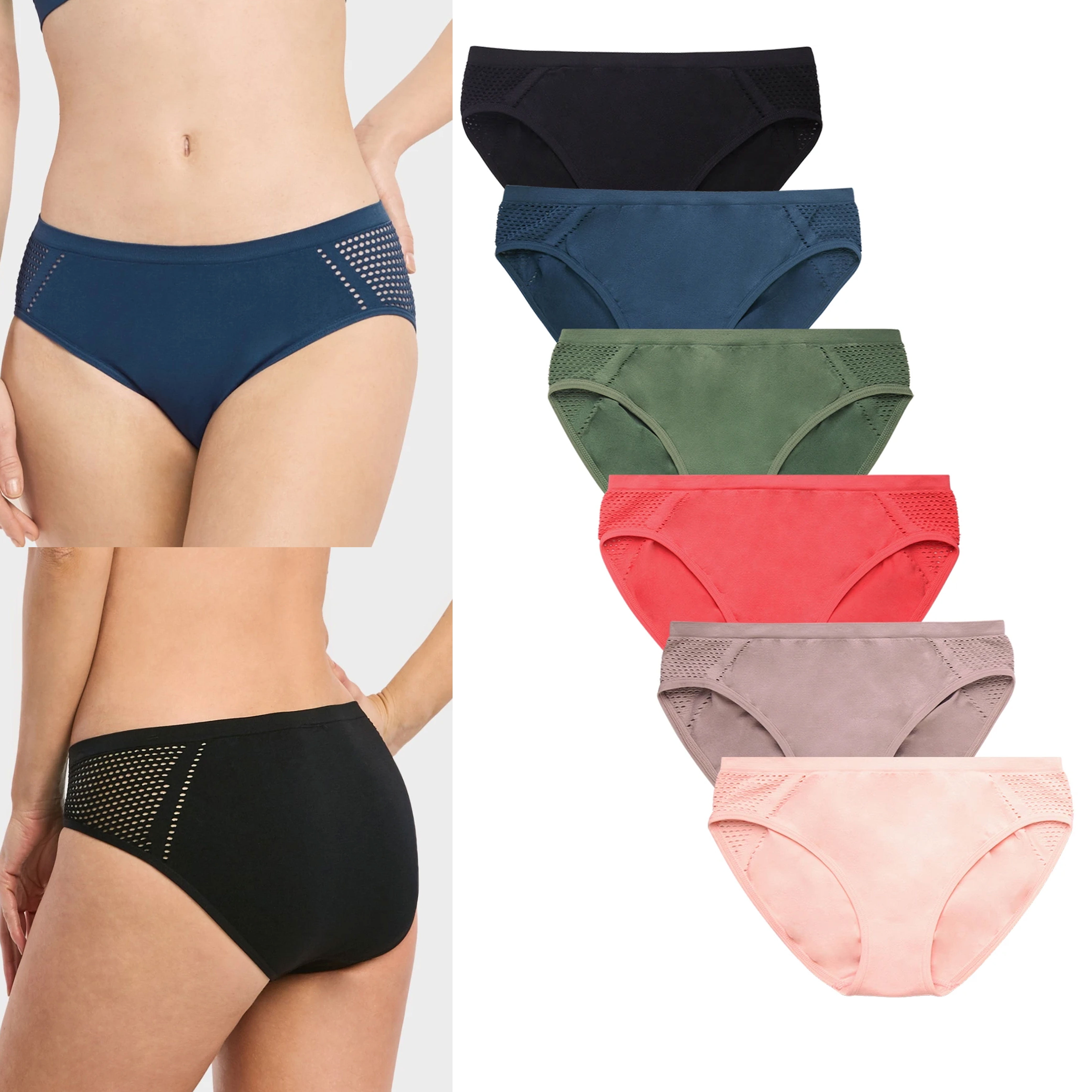 12 Womens Sexy Underwear Bikini Brief Panties Seamless Hipster Mesh Ladies  Panty