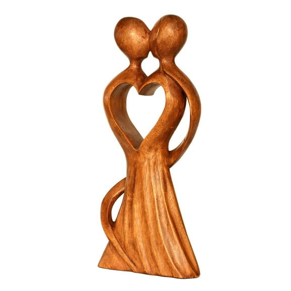 12" Wooden Handmade Abstract Sculpture Statue Handcrafted "Love of My Life" Gift Art Home Decor Figurine Accent Artwork Hand Carved