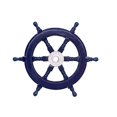 thumbnail image 1 of 12" Wooden Ship Wheel (Dark Blue) - Aluminum Hub, 1 of 4