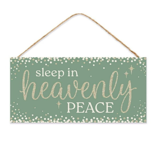 12" Wooden Sign: Sleep In Peace Glitter