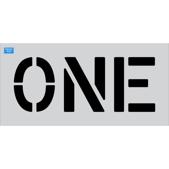12" Word - ONE Parking Lot Pavement Marking Stencil Thickness: .060
