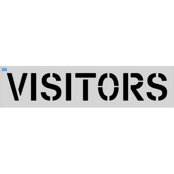 12" Word - VISITORS Parking Lot Pavement Marking Stencil Thickness: .060