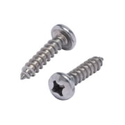 #12 X 1 Stainless Pan Head Phillips Wood Screw, (50pc), 18-8 (304) Stainless Steel Screws by Bolt Dropper