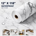 thumbnail image 1 of 12 in X 118 in Drawer and Shelf Liner for Kitchen Cabinet : Non Slip Waterproof Shelf Paper EVA Non Adhesive Refrigerator Liners White Marble Easy Liners for Bathroom Cupboard ., 1 of 10