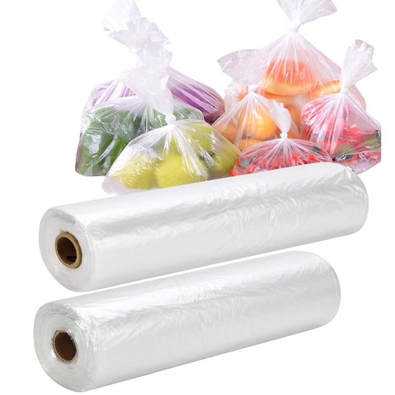 12" X 16" Plastic Bags for Food Storage, 350 Bags/Roll Clear Plastic Produce Bag, Transparent