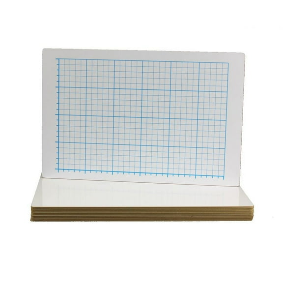 12 X 18 Two Sided Quadrant Grid Dry Erase Board - 1by2" Square Bulk Class Pack 12