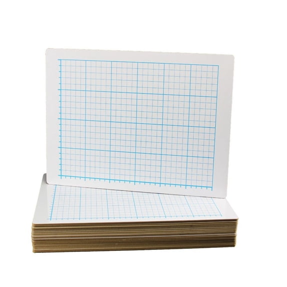 12 X 18 Two Sided Quadrant Grid Dry Erase Board - 1by2" Square Bulk Class Pack 24