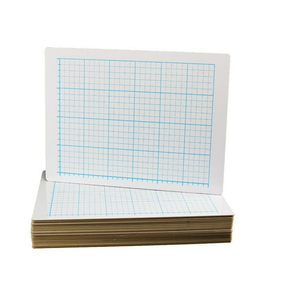 12 X 18 Two Sided Quadrant Grid Dry Erase Board - 1by2" Square Bulk Class Pack 24