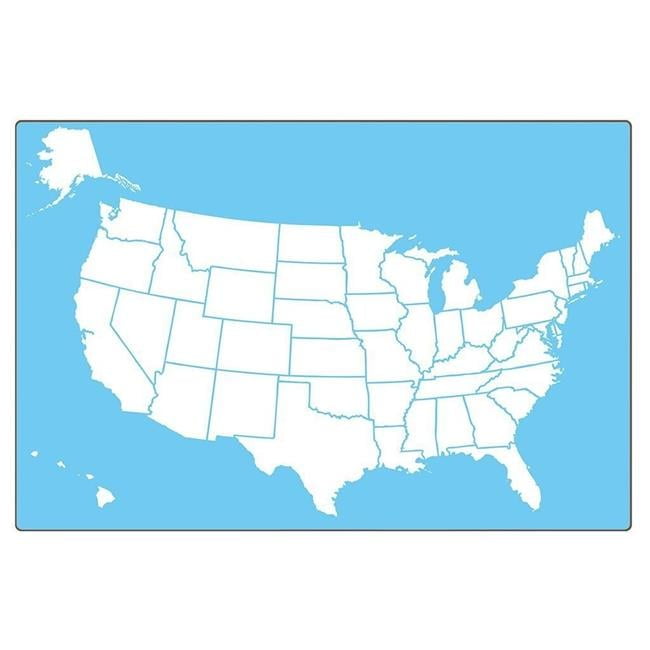 Blue and White Double-Sided USA Map Dry Erase Boards, 18" x 12", Set of 12