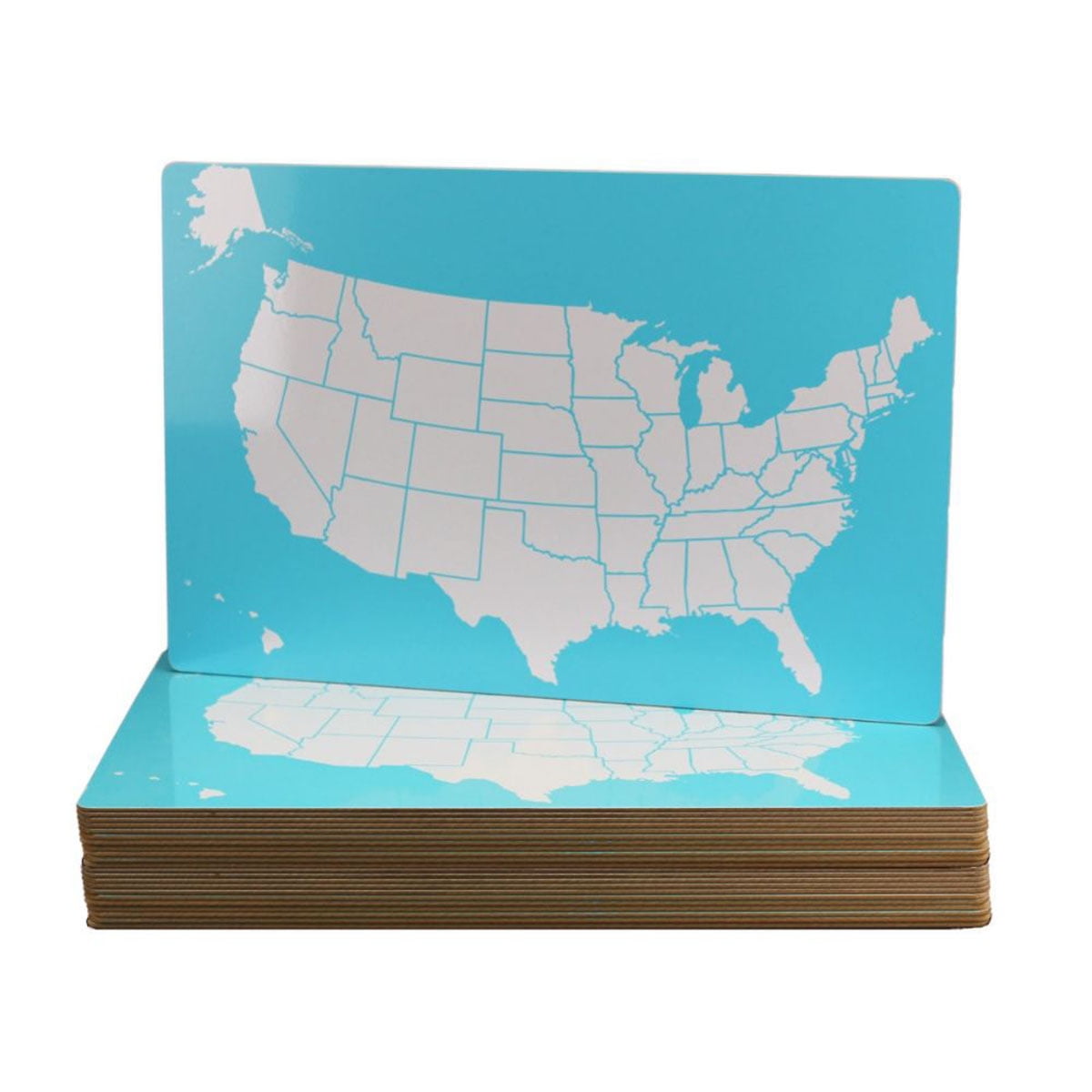 18" x 12" Double-Sided USA Map Dry Erase Board Set