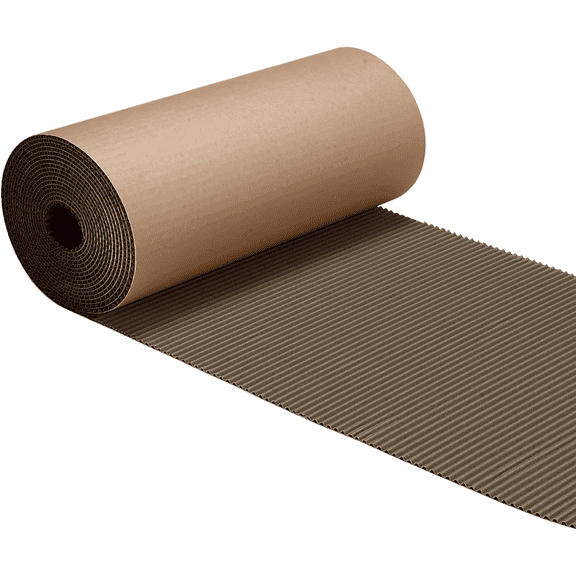 12 X 197 Inch Brown Single Face Corrugated Cardboard Roll B Flute Shipping