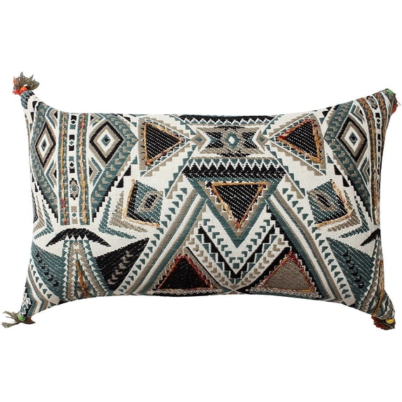 12 X 20 Inch Cotton Handwoven Cushion Cover with kilim Pattern, Multicolor