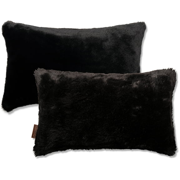 12 X 20 Throw Pillow Micro-bead Fill Lumbar Rectangle Couch Pillow Limited Baby Black Panther 2-tone Fabulous Faux Fur 1 PCS, 2-tone Decorative Luxury Style for Sofa, Bedroom, Adjustable Fill Zipper