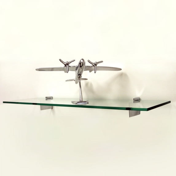 12" X 30" Raven Floating Glass Shelves - 2 Brackets Included with Each Shelf By Spancraft Glass