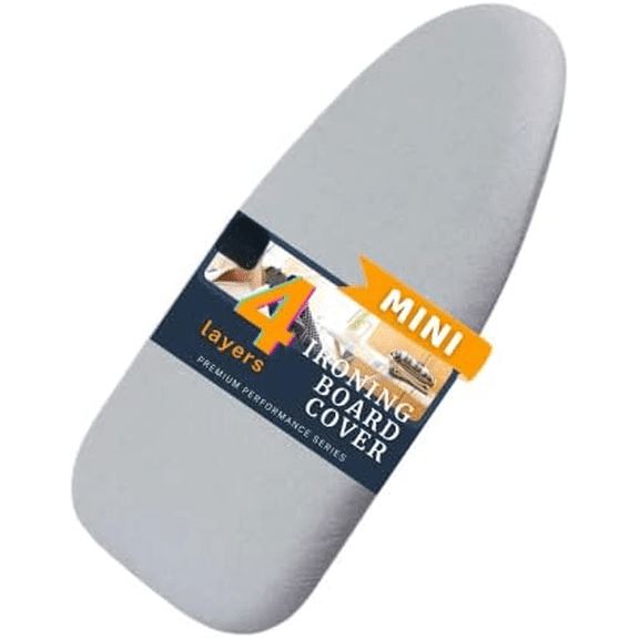 12 X 30 inch Smart Table top Ironing Board Cover and Pad with Standard Size, Fits Small, Mini Board, Extra Thick Padding, Elastic Cord, Heat Resistance (Replacement Cover and Pad 12"x30")