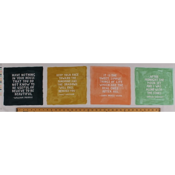 12" X 44" Panel Inspirational Sayings Famous Quotes Words Authors Home Cotton Fabric Panel (36057-11)