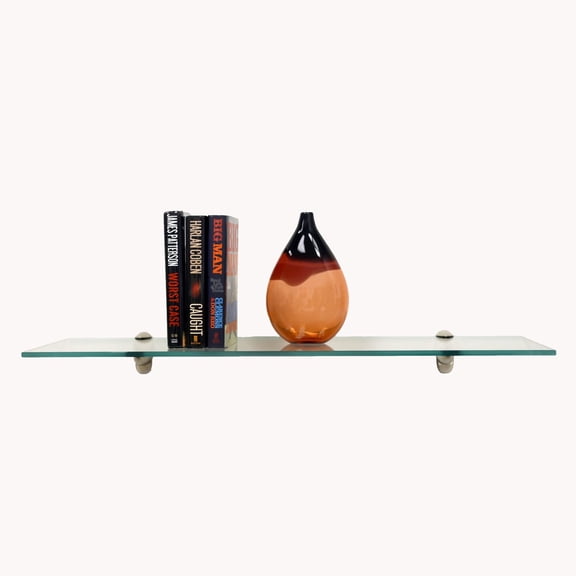 12" X 48" Heron Bathroom Glass Shelves - 2 Brackets Included with Each Shelf By Spancraft Glass